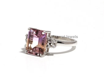 Natural Ametrine Ring: 925 Sterling Silver Promise Jewelry