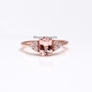 Natural Morganite Ring, 925 Silver, Promise Ring, June Birthstone, Oval Cut Morganite, Engagement Ring, Morganite Jewelry, Gift For Her