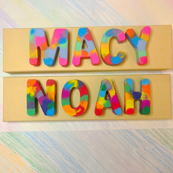 PERSONALIZED CRAYON NAME - Pastel, Rainbow Kids Crayon Names - Kids Stocking Stuffers - Birthday Gift - Kids Christmas Gifts