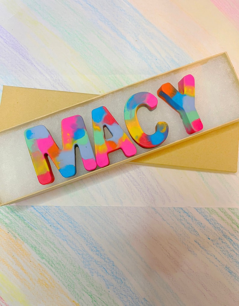 PERSONALIZED CRAYON NAME Pastel Rainbow Kids Crayon Names Etsy