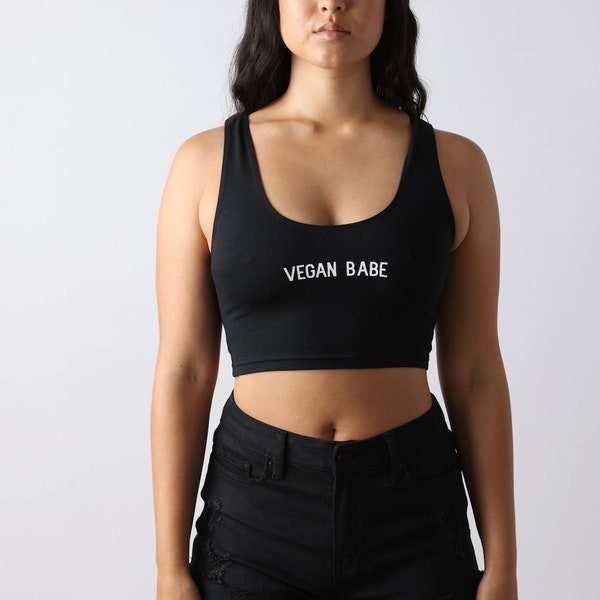 Vegan Babe Black Crop