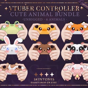 Lindo activo de controlador Vtuber - Para streamers / Animal Gaming Hand Asset / Oso / Panda / Conejito / Rana / Vaca / Pato / Zorro / Twitch Youtube /