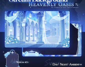 Heavenly Oasis Background - Animated | For Webcam Streams & Vtubers | Gaming Scenes | Fantasy | Mythic | Mythology | Flowers | Roses | Blue