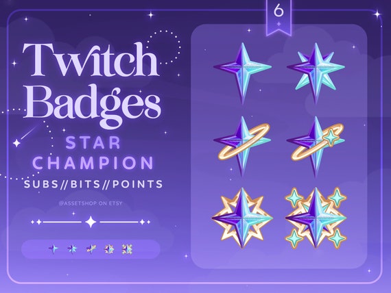 Stars Twitch Badges - Gaming Visuals