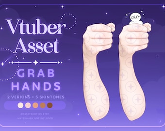 Vtuber Hand Grab Asset |  Vtube Studio | Layerable | Anime Chat Grab | Grip | Hold | Squeeze | PNG | Twitch Stream Interactive Channel Prop