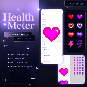 Health Meter Widget - for Twitch & Youtube | Customizable Health Bar ...