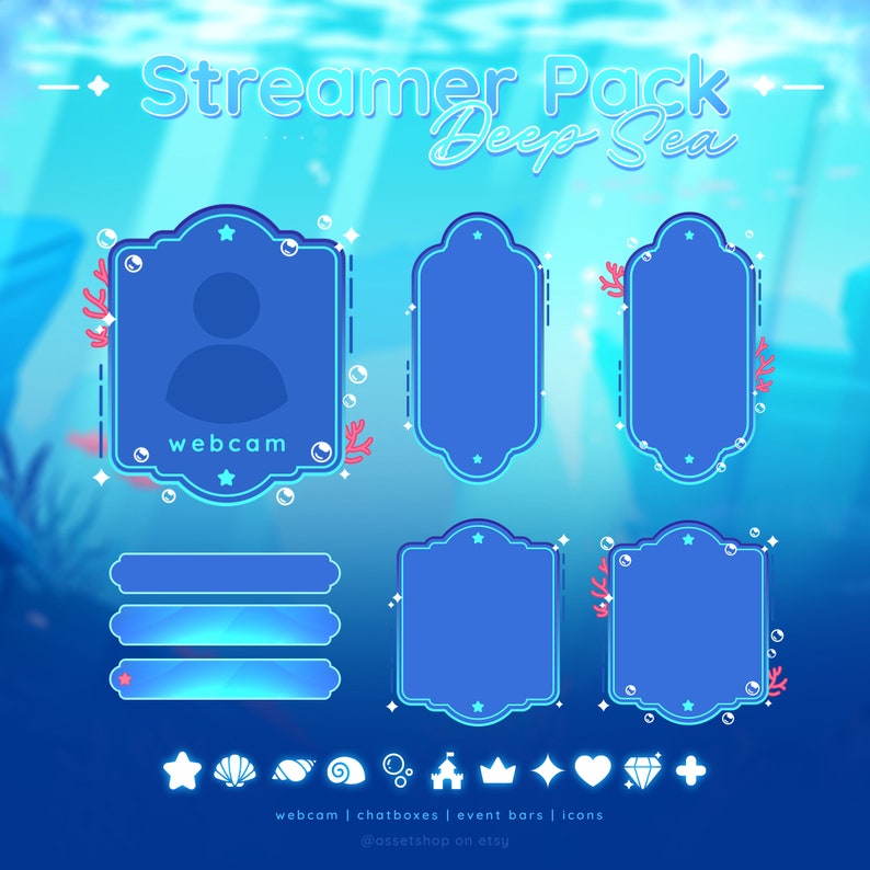 Deep Sea Stream Pack - Ocean Themed Twitch Overlay | Animated Scenes ...