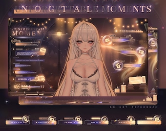 Unforgettable Moments Stream Pack -  Animated Twitch Overlay | Gaming Scenes | Chat & Goal Widget | Alerts | Snowy Winter Warm Cozy | Vtuber