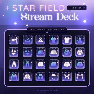 400+ Star Field Icons- Elgato Stream Deck | Stream | Artist | Twitch Youtube | StreamElements OBS | Celestial Aesthetic | Blue Pink Purple image 8