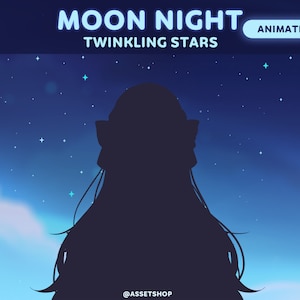 Partícula de estrella parpadeante animada / Partícula estrellada / Partícula de estrella / Partícula brillante / Partícula de noche de luna / Partícula azul linda y brillante