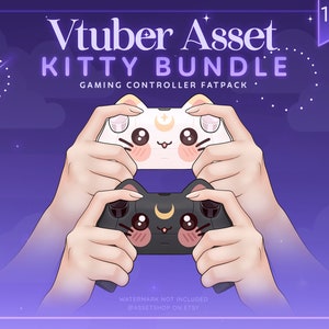 Paquete de controlador Vtuber Kitty / Controlador Cat / Accesorio de activos de juego / Manos de personaje de anime / Brazos en capas / Etiqueta gráfica de Vtube Studio