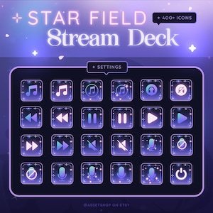 400+ Star Field Icons- Elgato Stream Deck | Stream | Artist | Twitch Youtube | StreamElements OBS | Celestial Aesthetic | Blue Pink Purple image 6