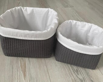 Fabric basket set, storage for baby and bathroom