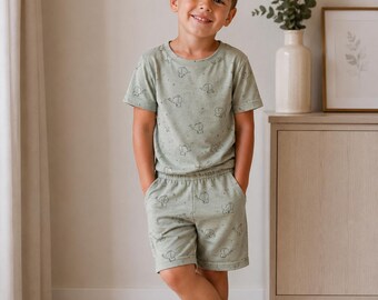 Children's summer set made of muslin | T-shirt & shorts | Handmade two-piece set | Size 104 | Cotton | Available individually or as a set