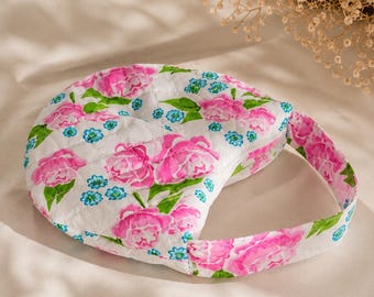 Small cotton handbag | Handmade organizer bag | Quilted zippered bag | Elegant cosmetic bag | Gift