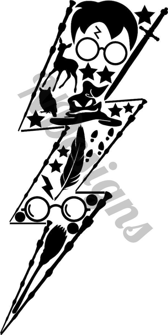 Harry Lightning Bolt Potter Downloadable Svg Png Jpeg 3 in 1 Etsy