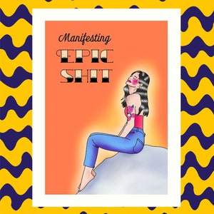 A4 A5 art print empowering artwork feminist traditional tattoo style manifesting energy badass woman