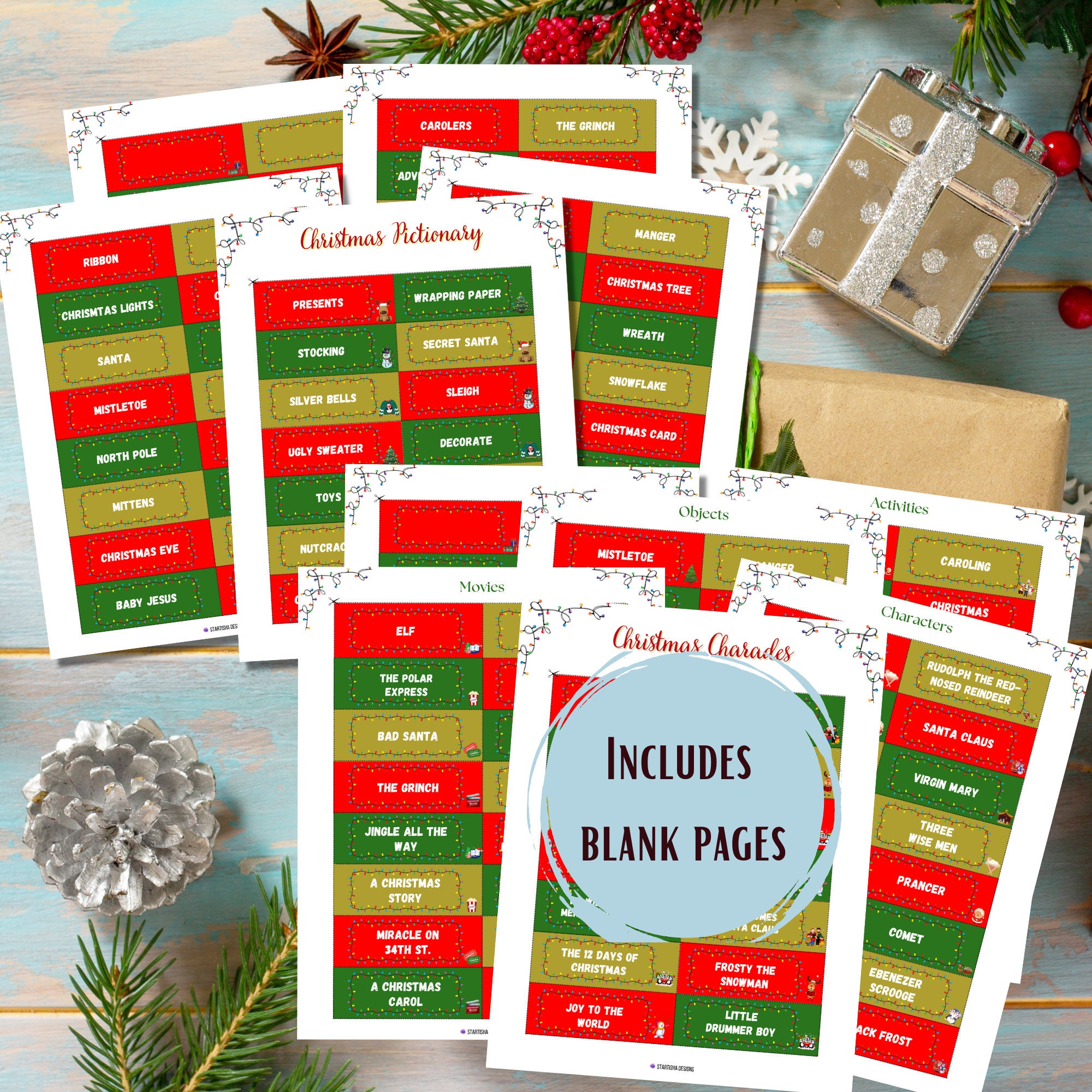 Christmas Game Bundle Christmas Pictionary Christmas - Etsy
