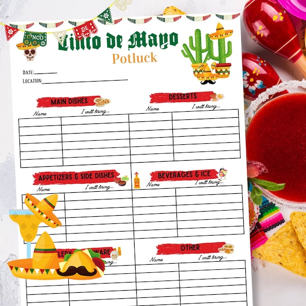 Nacho Bar Sign Up Sheet