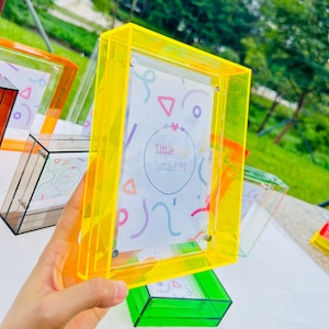 Colorful Mini Acrylic Photo FrameTransparent Acrylic Photo Frame,Creative Photo Frame,Acrylic Storage Box,DIY Frame