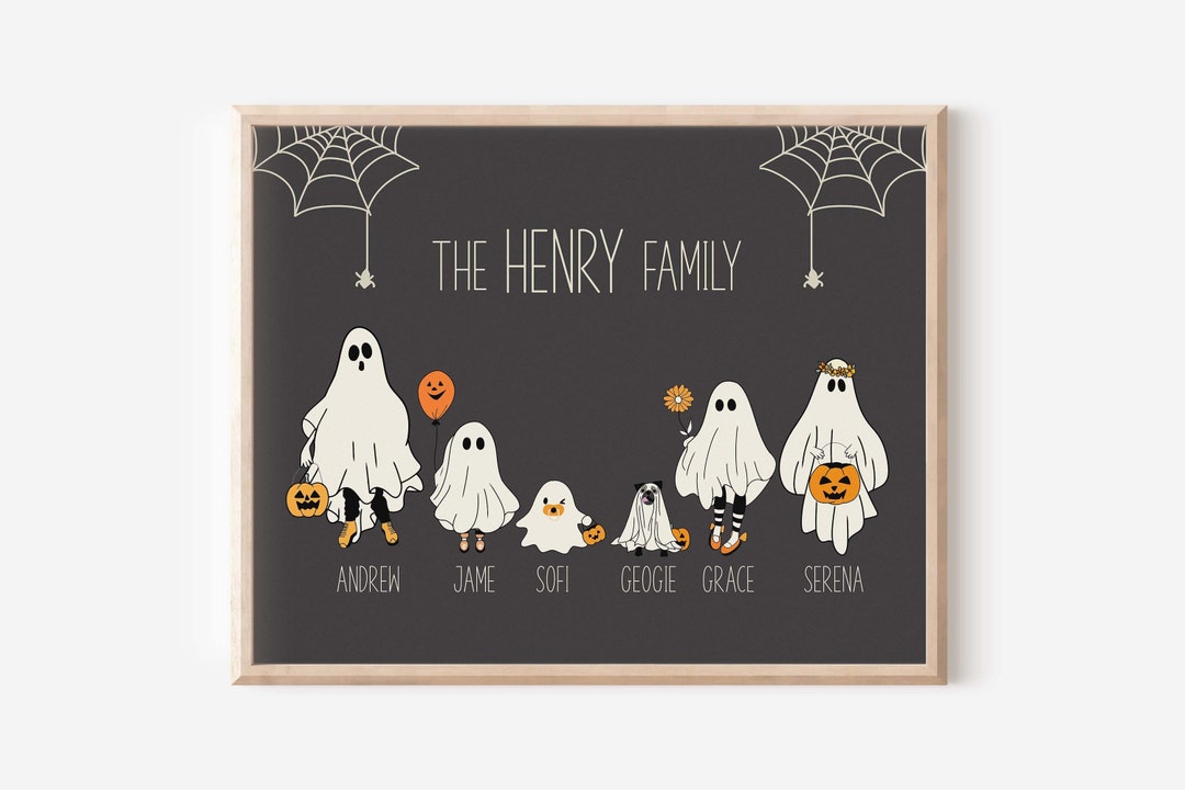 Custom Halloween Family Portraits,halloween Family Print,family ...