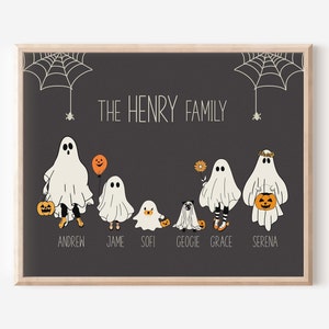 Custom Halloween Family Portraits,Halloween Family Print,Family Portrait,Halloween Ghost Family,Halloween Printable Wall Art,DIGITAL