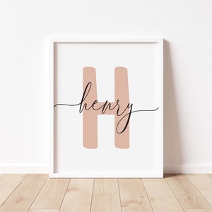 Impresiones de nombre personalizadas,Nombre inicial,Nombre de la letra,Nueva impresión de nacimiento del bebé,Nombre de la guardería imprimible,Impresión de la carta personalizada,Nombre Monograma imprimible