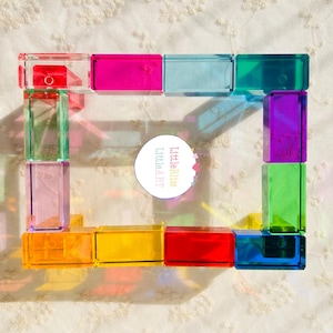 Creative acrylic high transparent building blocks wooden toys, open building block toys, Montoliso, Waldorf, children&#39;s birthday gifts
