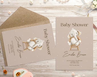 Baby Shower Invitation,Gender Neutral Baby Shower Invitation,Neutral Nursery Baby Shower Digital Invite Template,DIGITAL DOWNLOAD