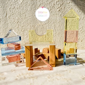 Highly transparent macaron acrylic building blocks, Building sensory toys, Geometric building blocks, Early education toys