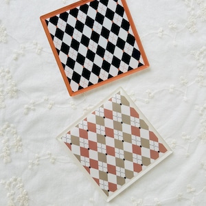 Checkerboard acrylic coaster, dining table insulation pad, photo props, sunset gradient housewarming gift,home decoration gift