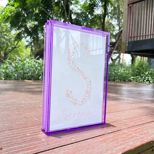 High-quality colorful transparent acrylic pull-out photo frame, hollow suspended photo frame, plant specimen photo frame, creative home gift