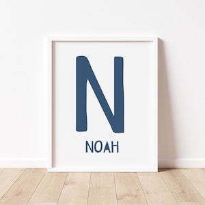 Benutzerdefinierte Buchstabendrucke für Kinderzimmer, Jungenzimmer, Wandkunst, personalisierte Anfangsdrucke, Kinder Wandkunst, Spielzimmer Wanddekoration, DIGITALDRUCKE