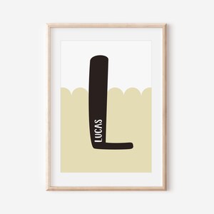 Custom Initial Name Prints,Scandi Prints,New Baby Birth Print,Nursery Printable,Custom Letter Print,Kids Wall Art,Name Monogram Prints