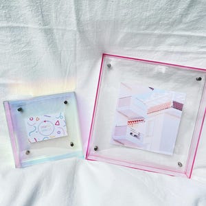 Acrylic transparent colorful photo frames, photo poster decoration, art work framing, silk scarf framing, housewarming gifts, birthday gifts