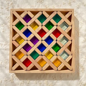 Translucent acrylic building blocks, children&#39;s toys, wooden toys, children&#39;s educational toys, baby early education