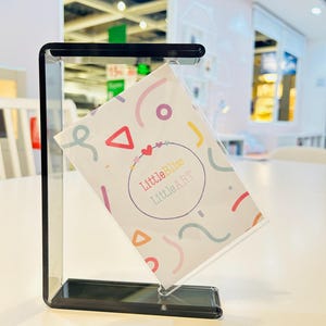 6 IN Rotating Acrylic Dual-Sided Photo Frame Display Stand - Elegant Tabletop Decor for Photos & Cards