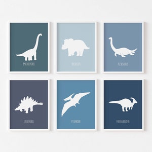 Set of 6 Dinosaur Prints,Dinosaur Art PrintS,Boys Room Decor,Boys Room Wall Art,Dinosaur Wall Art,Playroom,Boys Bedroom Decor,DIGITAL