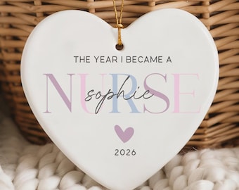 Nurse Ornament The Year I Became a Nurse Christmas Ornament Nursing School Graduation Gift Nurse Milestone Keepsake for RN
