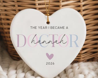 Doctor Ornament The Year I Became a Doctor Christmas Ornament Medical School Graduation Gift Physician Milestone Keepsake for MD, DO, PHD