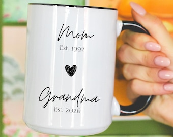 Personalized Grandma Mug, New Grandma Mug, Est 2026 Gift, Custom Name Future Gigi, Pregnancy Announcement, First Time Nana Mimi Grammy Gaga