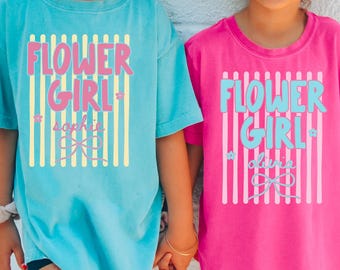 Personalized Flower Girl Shirt, Flower Girl Proposal Gift, Comfort Colors® Tee, Custom Name Wedding Shirt, Youth Bridal Party, Petal Patrol