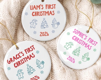 Personalized Baby's First Christmas Ornament, My First Christmas, Custom Baby Name Ornament, Newborn 1st Xmas Gift