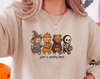 Spooky Bear Halloween Sweatshirt, Vintage 90s Bear Crewneck, Halloween Bear Shirt, Trick or Treat Sweatshirt, Retro Fall Graphic