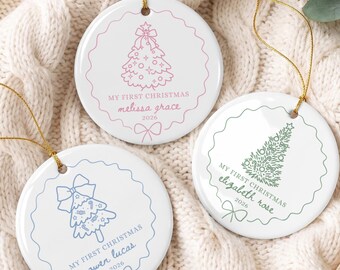 Personalized Baby's First Christmas Ornament, My First Christmas, Custom Baby Name Ornament, Newborn 1st Xmas Gift