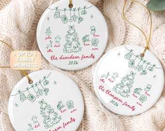 Personalized Family Christmas Ornament, Custom Family Name Ornament, Family of 3 4 5 6, Family Christmas Keepsake, New Family Gift
