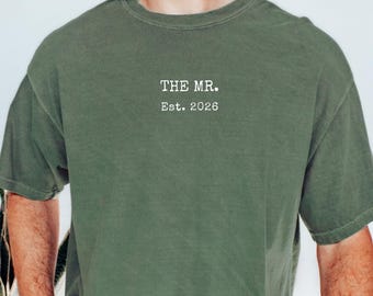 The MR Shirt, Personalized Groom Tee, Comfort Colors Shirt, Wedding Gift for Him, Bachelor Party Shirt, Honeymoon Tee