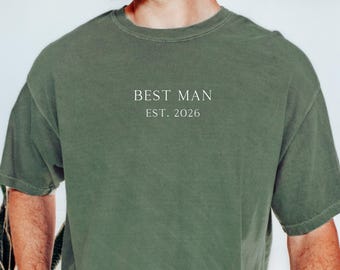 Best Man Comfort Colors Shirt, Best Man Proposal Gift for Brother, Personalized Wedding Party Gifts, Bachelor Party