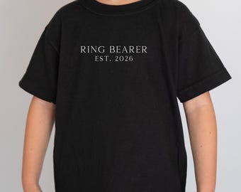 Personalized Ring Bearer Shirt, Comfort Colors® Tee Jr Groomsman Flower Girl & Junior Bridesmaid Shirt, Bridal Party Proposal Gift