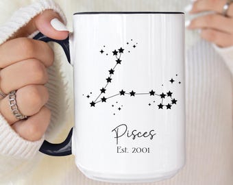 Custom Zodiac Mug, Birth Month Constellation Gift, Horoscope Cup, Mug Friend, Astrology Signs for Aries Taurus Gemini Cancer Virgo Pisces